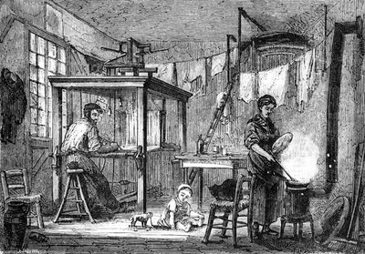 Ein Lyoner Weber und seine Familie, ca. 1880 von Auguste Gerardin